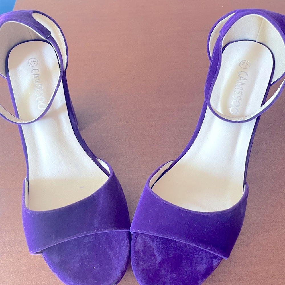 Deep Purple Velour Sandals